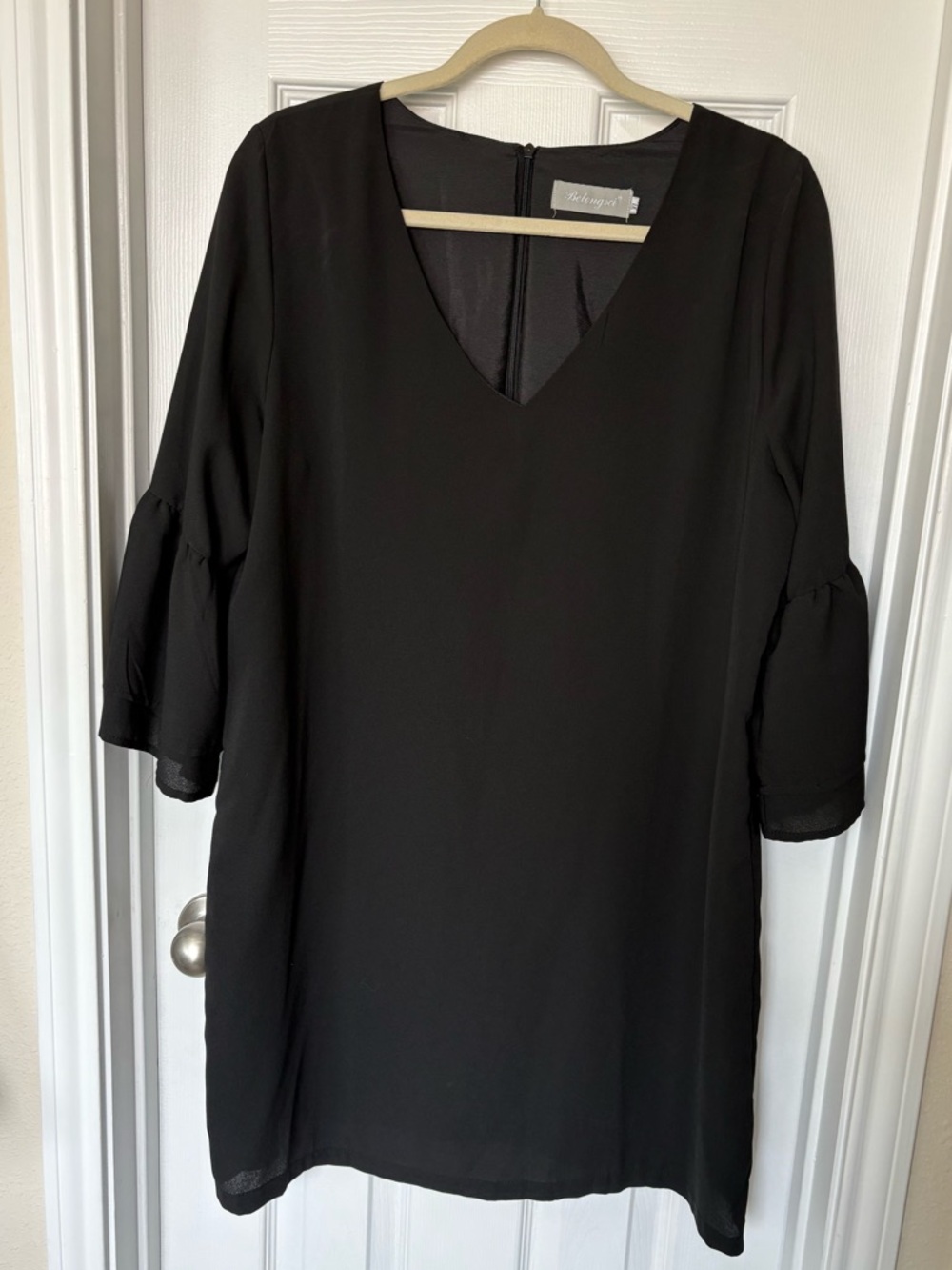 Classic Black Mini Dress with V-Neck